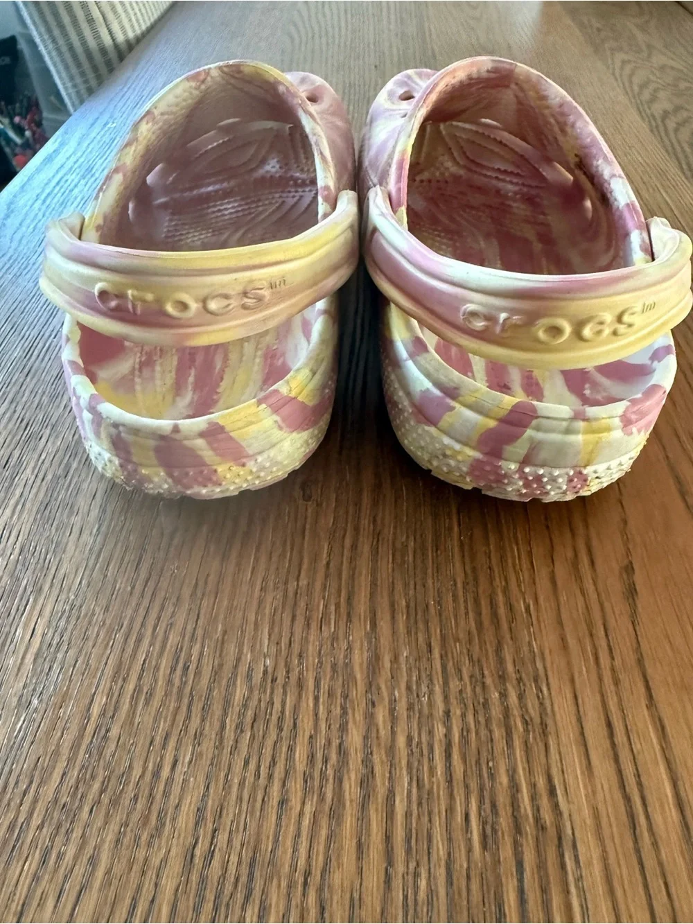 CROCS Marble Pink & Yellow Glow in the Dark Slip-On Clog